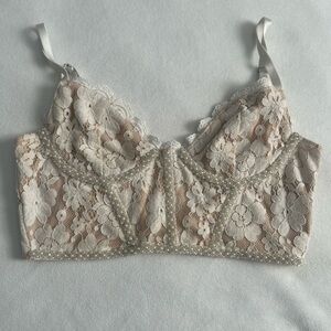 Windsor Lace Pearl Corset Bra Top Size XS